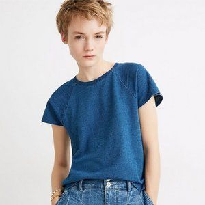 Madewell Flare Sleeve Raglan Blue Tee Size Large